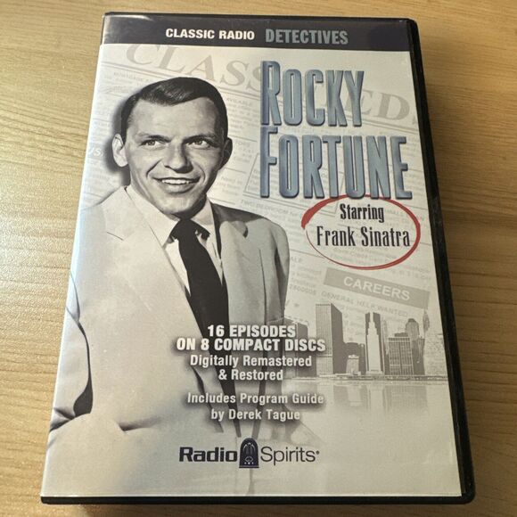ROCKY FORTUNE DETECTIVE FRANK SINATRA 16 EPISODES/8 REMASTERED RESTORED CD's VG+ - Picture 1 of 3